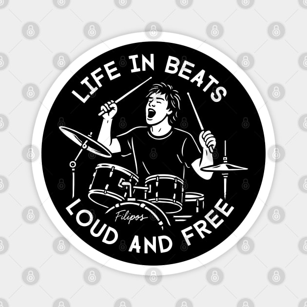 Life in Beats. Loud and Free Magnet by filiposwear